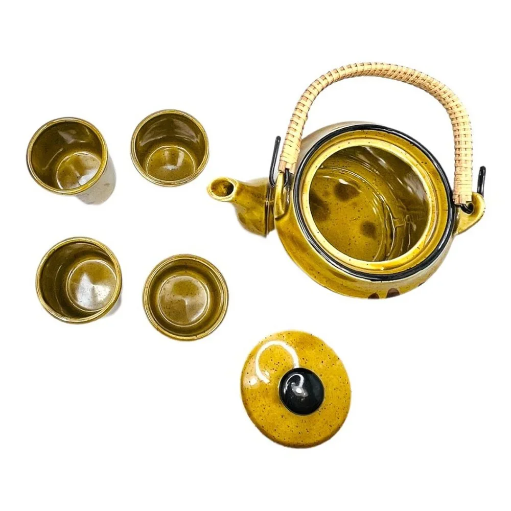 Japanese Vintage Stoneware Tea Set 1960's
